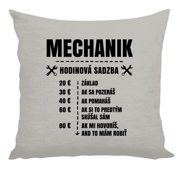 Vankúš Hodinová sadzba - mechanik