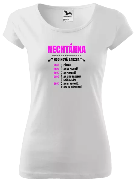 Dámske tričko Hodinová sadzba - nechtárka