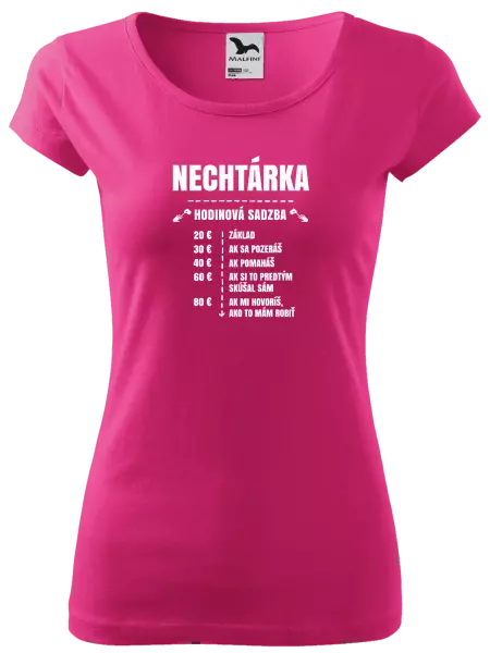 Dámske tričko Hodinová sadzba - nechtárka