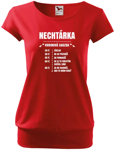 Dámske tričko Hodinová sadzba - nechtárka
