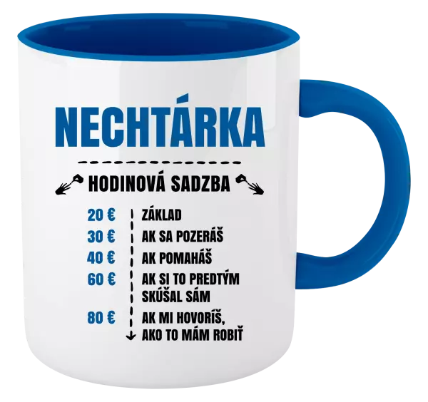 Hrnček  Hodinová sadzba - nechtárka