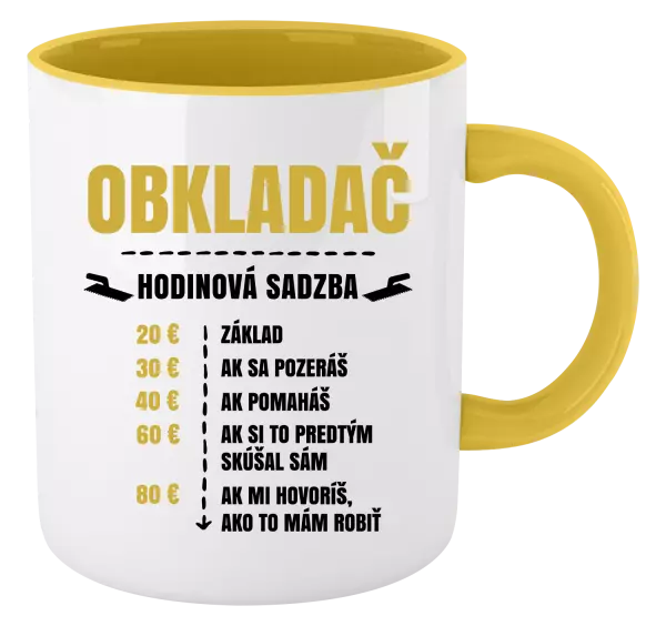 Hrnček  Hodinová sadzba - obkladač 