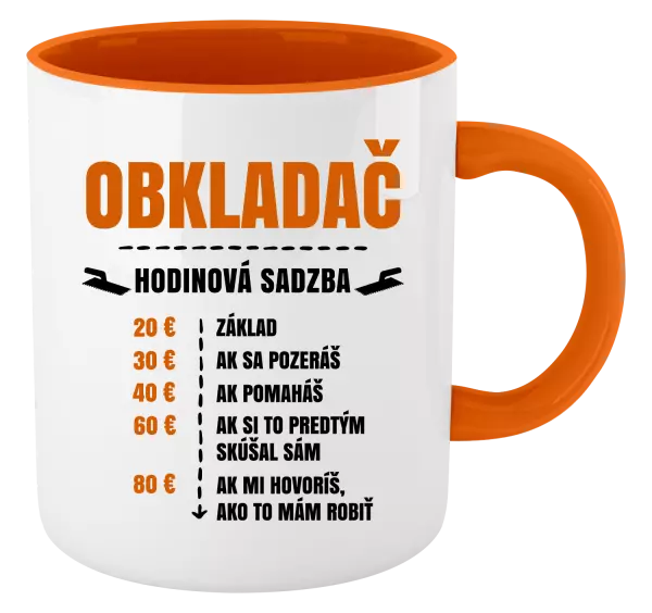 Hrnček  Hodinová sadzba - obkladač 