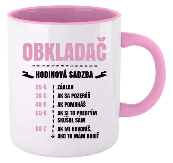Hrnček  Hodinová sadzba - obkladač 