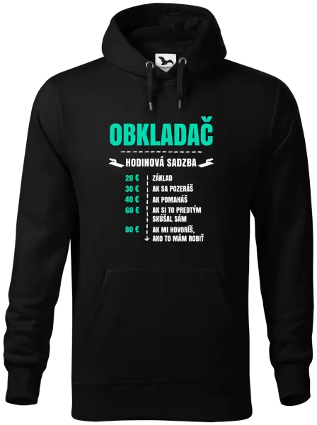 Pánska mikina Hodinová sadzba - obkladač 