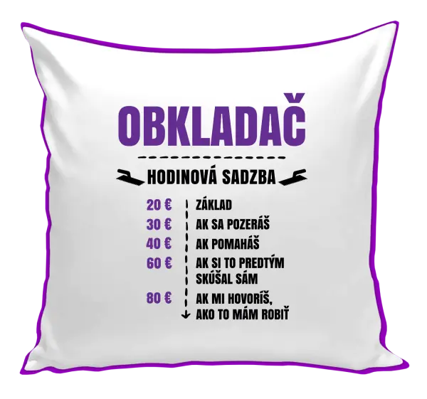 Vankúš Hodinová sadzba - obkladač 