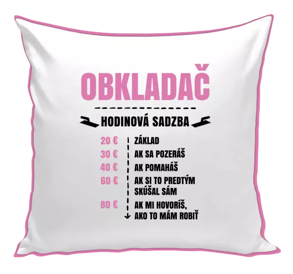 Vankúš Hodinová sadzba - obkladač 