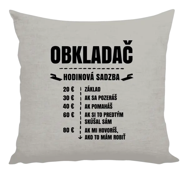 Vankúš Hodinová sadzba - obkladač 