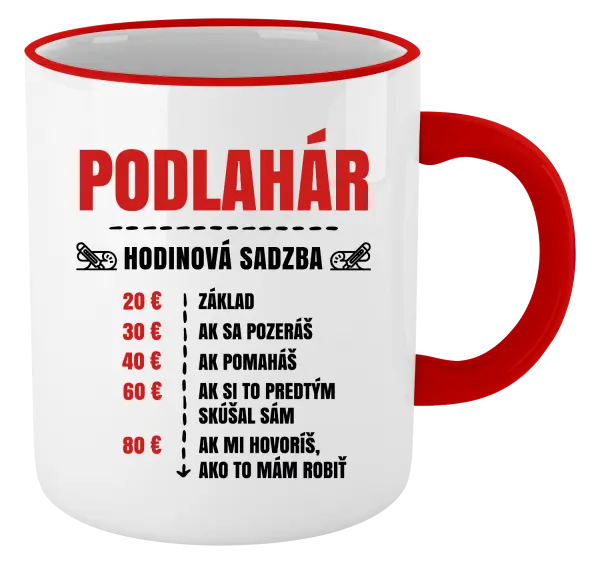 Hrnček Hodinová sadzba - podlahár