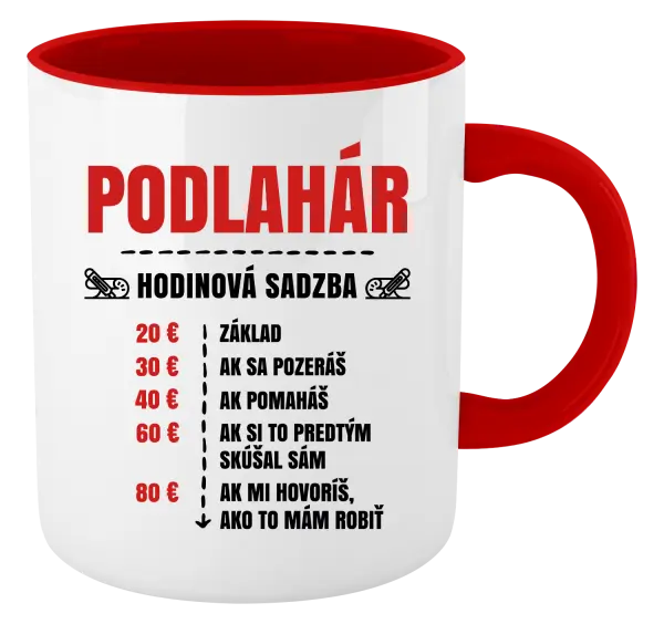 Hrnček  Hodinová sadzba - podlahár