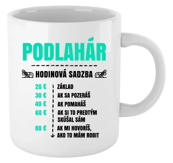 Hrnček Hodinová sadzba - podlahár