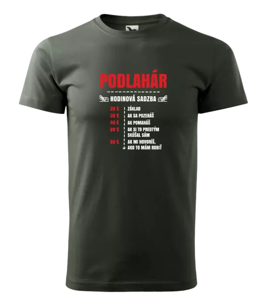 Pánske tričko Hodinová sadzba - podlahár