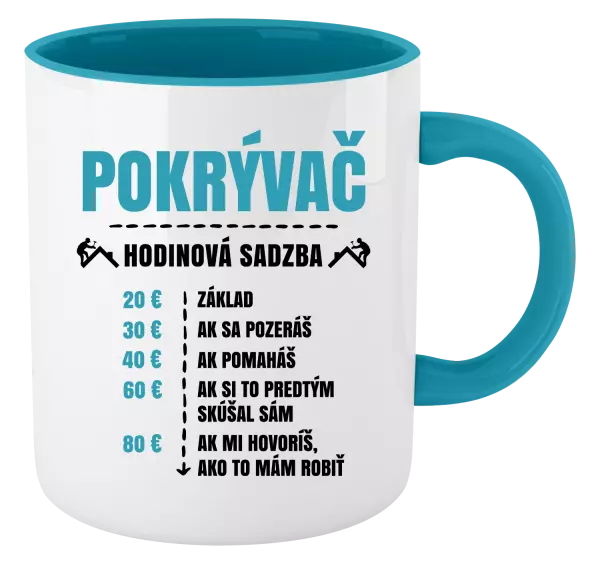 Hrnček  Hodinová sadzba - pokrývač