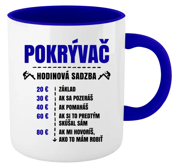 Hrnček  Hodinová sadzba - pokrývač