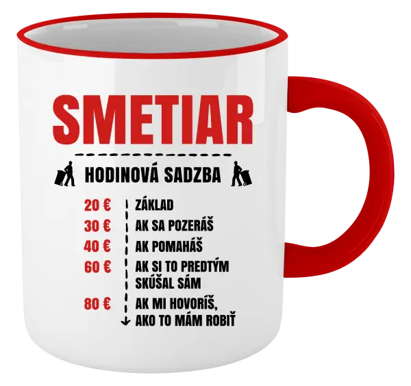 Hrnček Hodinová sadzba - smetiar