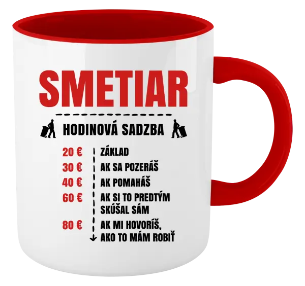 Hrnček  Hodinová sadzba - smetiar