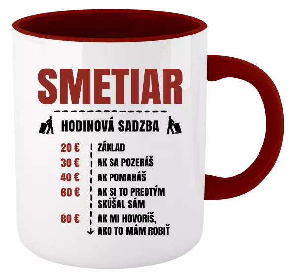 Hrnček  Hodinová sadzba - smetiar