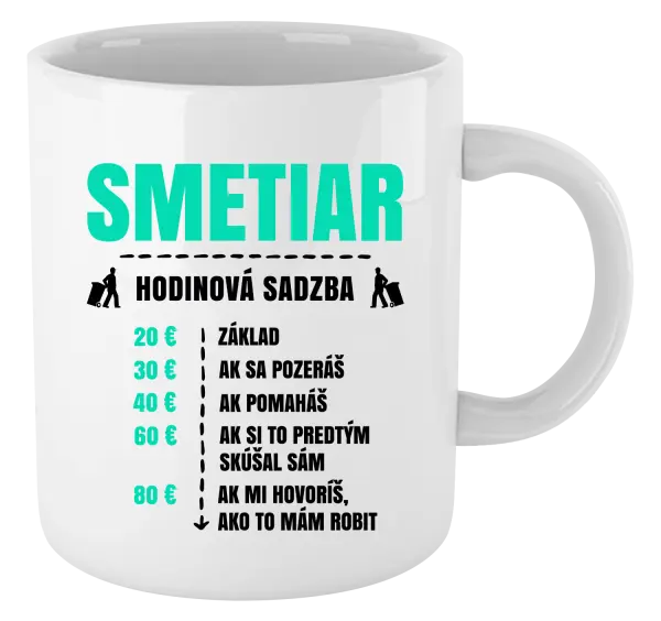 Hrnček Hodinová sadzba - smetiar