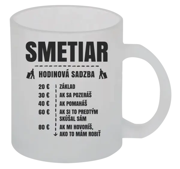 Hrnček Hodinová sadzba - smetiar