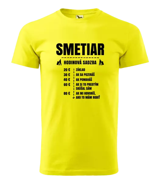 Pánske tričko Hodinová sadzba - smetiar