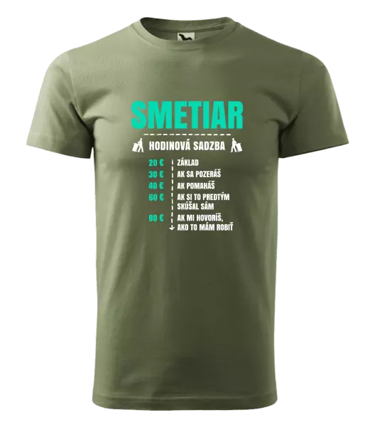 Pánske tričko Hodinová sadzba - smetiar
