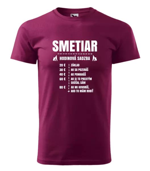 Pánske tričko Hodinová sadzba - smetiar