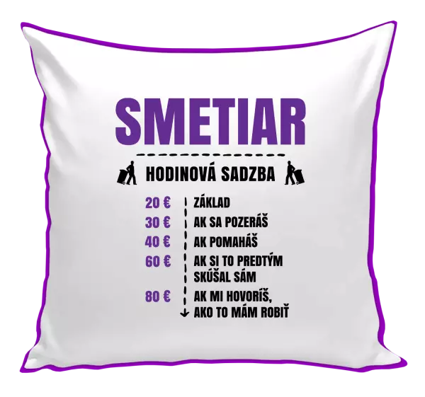 Vankúš Hodinová sadzba - smetiar