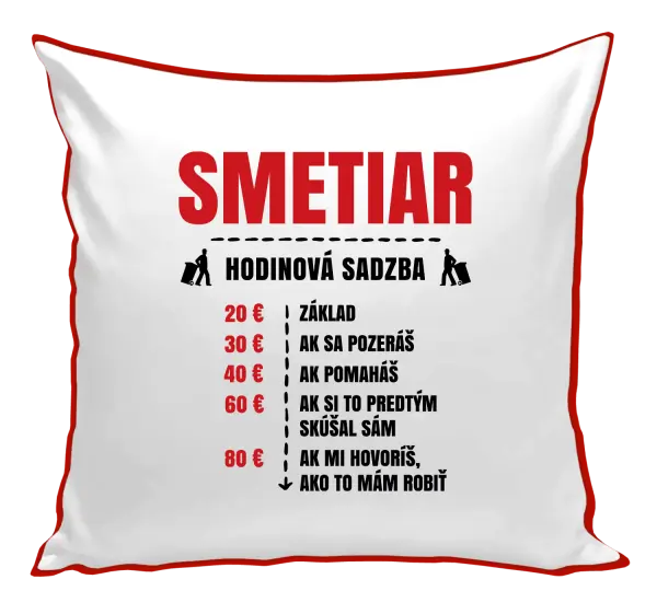 Vankúš Hodinová sadzba - smetiar
