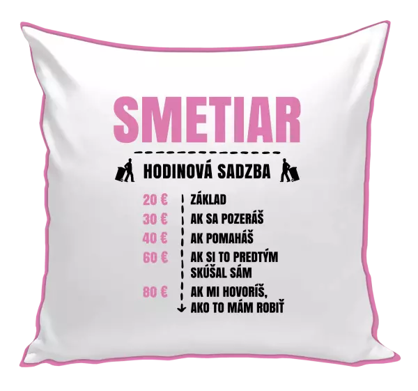 Vankúš Hodinová sadzba - smetiar