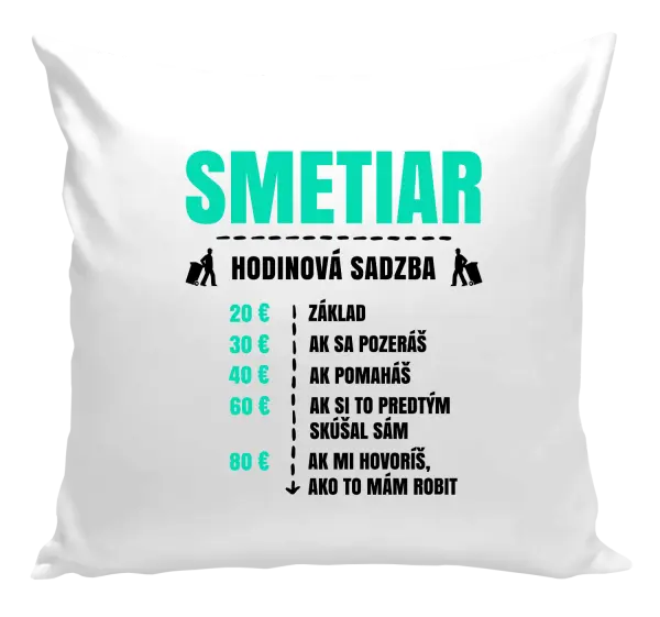 Vankúš Hodinová sadzba - smetiar