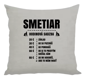 Vankúš Hodinová sadzba - smetiar