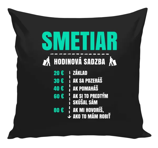 Vankúš Hodinová sadzba - smetiar