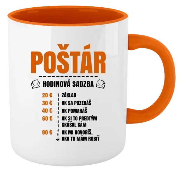 Hrnček  Hodinová sadzba - poštár