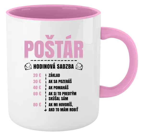 Hrnček  Hodinová sadzba - poštár