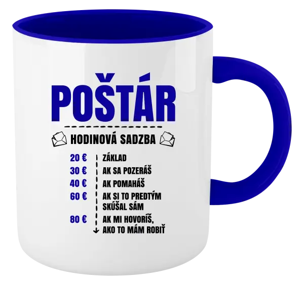 Hrnček  Hodinová sadzba - poštár