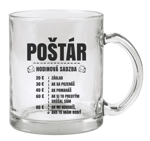 Hrnček Hodinová sadzba - poštár