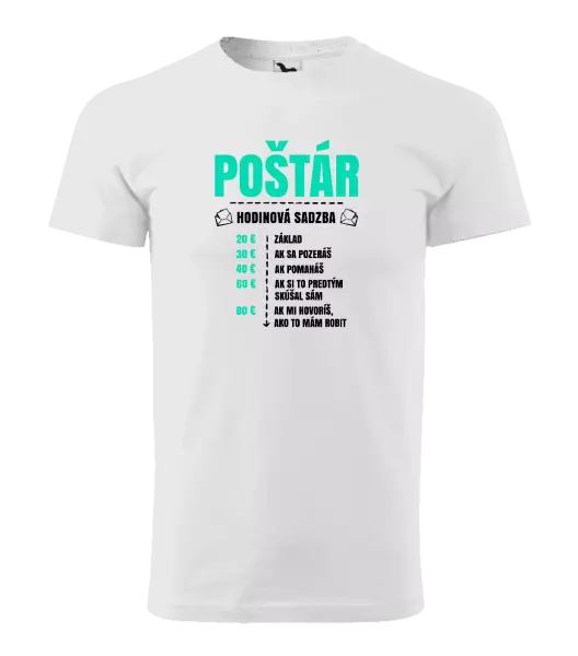 Pánske tričko Hodinová sadzba - poštár
