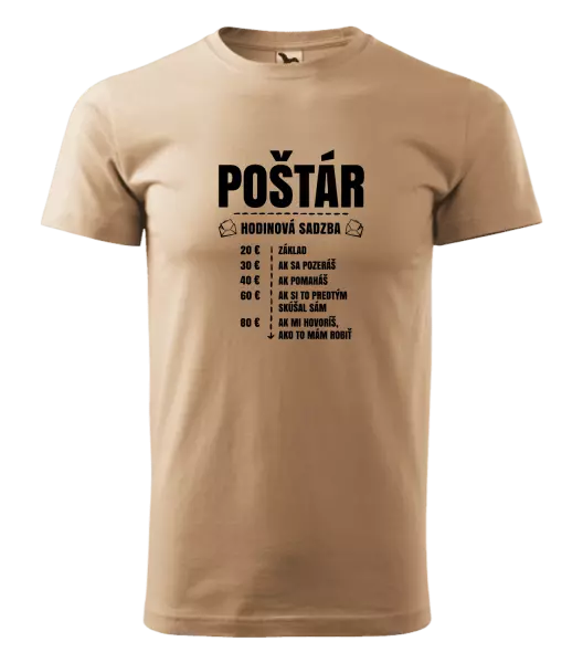 Pánske tričko Hodinová sadzba - poštár