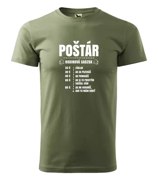 Pánske tričko Hodinová sadzba - poštár