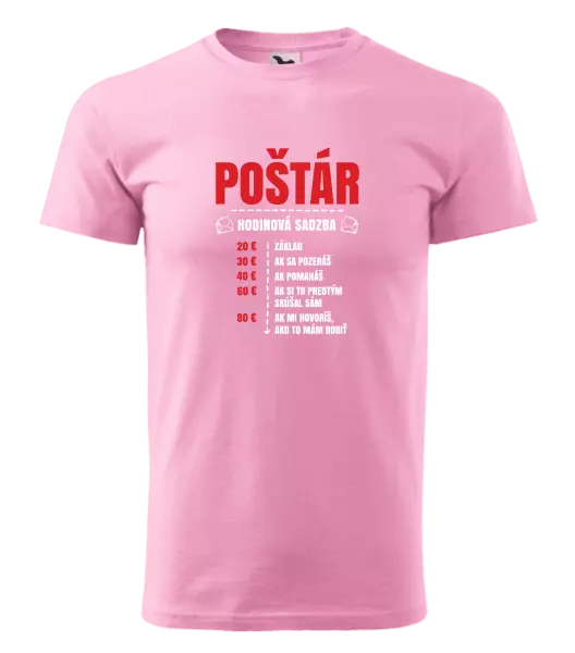 Pánske tričko Hodinová sadzba - poštár