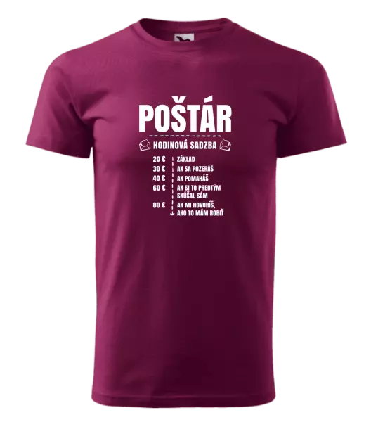 Pánske tričko Hodinová sadzba - poštár