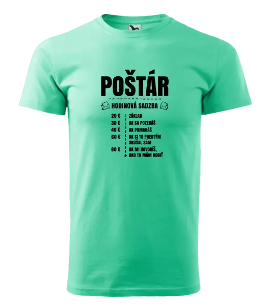 Pánske tričko Hodinová sadzba - poštár