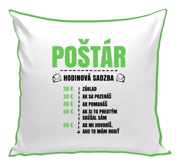 Vankúš Hodinová sadzba - poštár