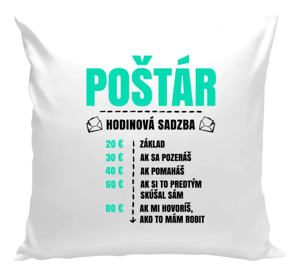 Vankúš Hodinová sadzba - poštár