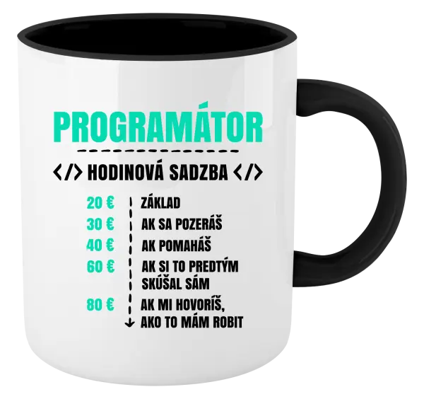 Hrnček  Hodinová sadzba - programátor