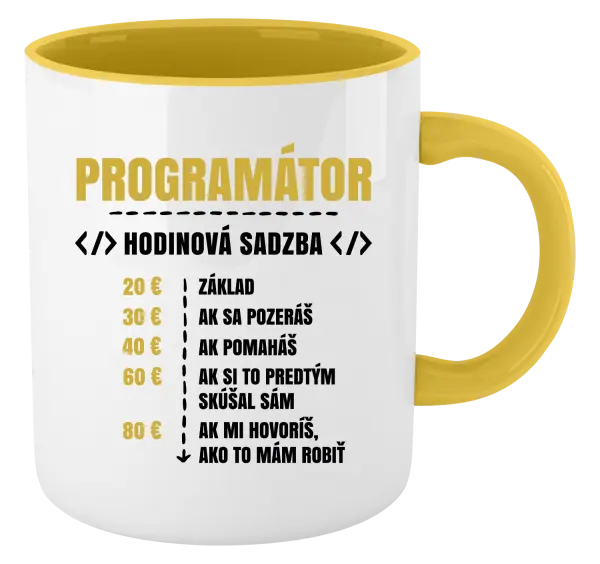 Hrnček  Hodinová sadzba - programátor