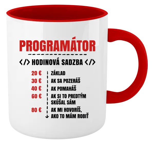 Hrnček  Hodinová sadzba - programátor