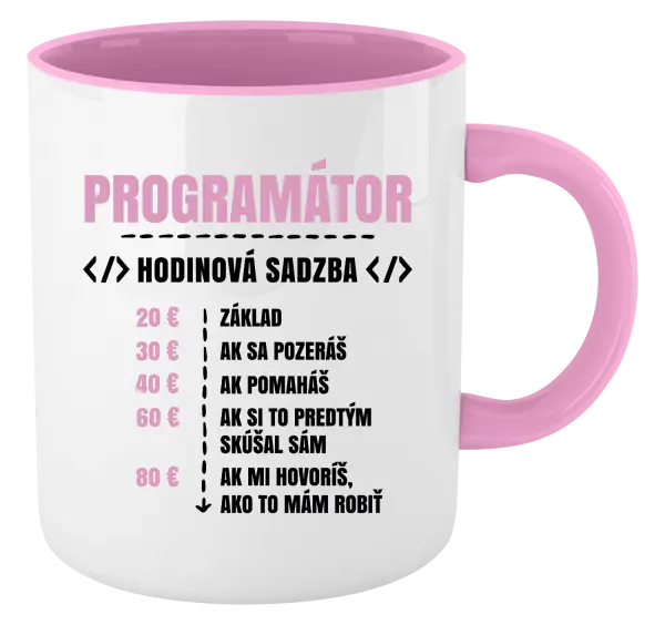 Hrnček  Hodinová sadzba - programátor