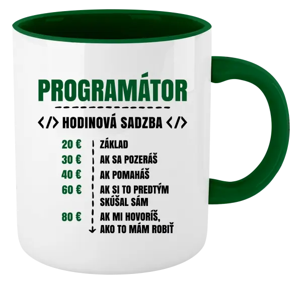 Hrnček  Hodinová sadzba - programátor