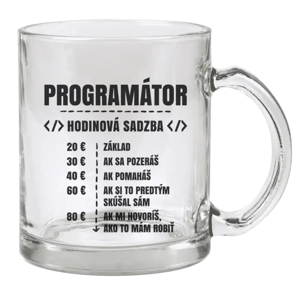 Hrnček Hodinová sadzba - programátor